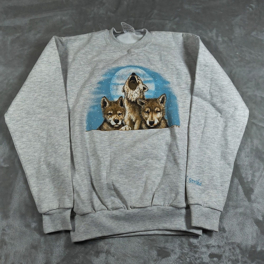 Vintage Wolf Sweatshirt Youth Large 14 to 16 Jerzees Fletcher 1994 Gold Strike